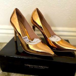 Golden Color Heels Pumps